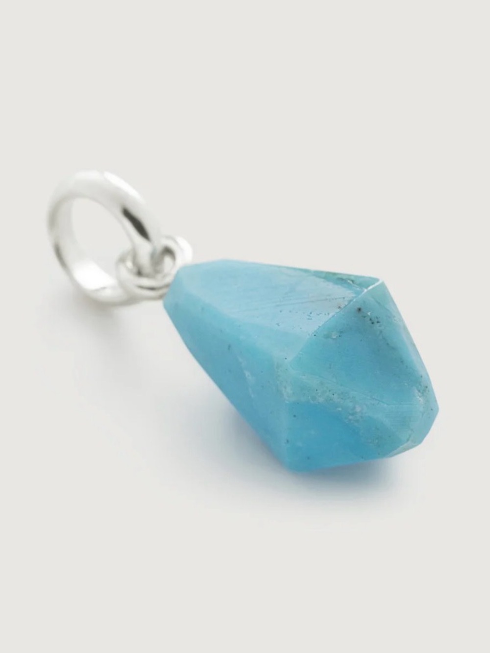 Monica Vinader Geometric Gemstone Pendant Charm Turquoise Sterling Silver - Picture 2 of 6